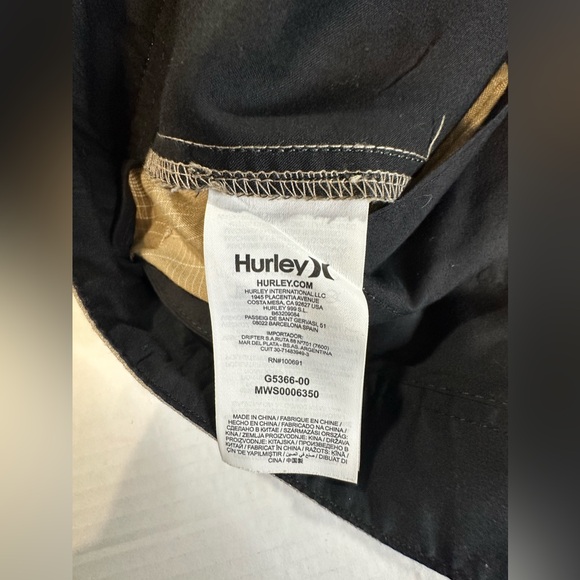 Hurley Tan Plaid Men’s Chino Short Beach Summer Surf Swimming Size 38 Preowned - Picture 6 of 7